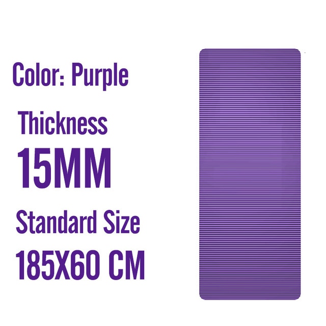 185X80 Big Size Gym Workout Yoga Mat For Men NBR Non-slip Exercise Tapete Gymnastics Fitness Mats 15MM Sport Pad With Bandages