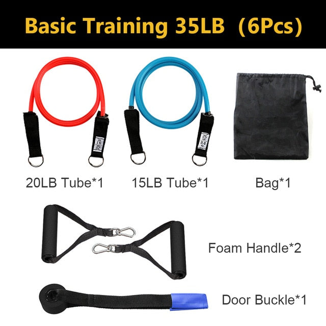 11pcs/set Pull Rope Fitness Exercises Resistance Bands Latex Tubes Pedal Excerciser Body Training Workout Yoga