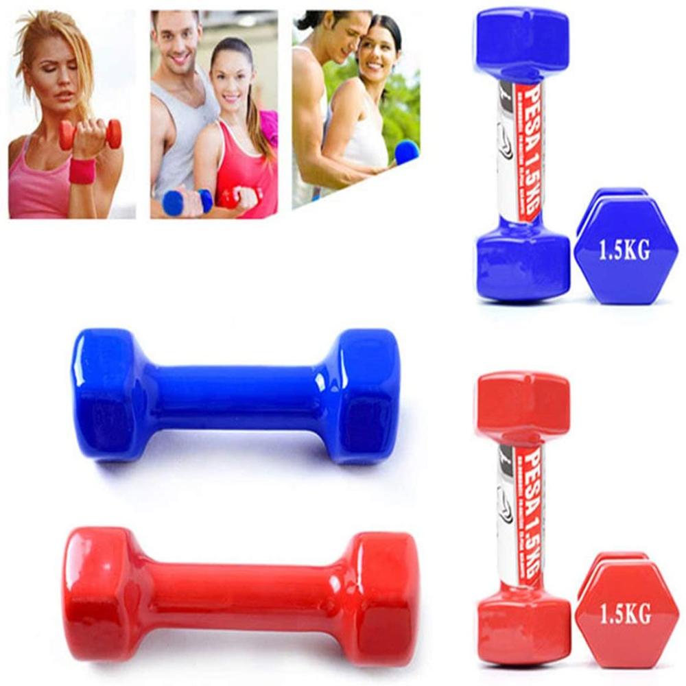 Set of 2 vinyl coated dumbbells | Exercise Fitness | Home training | Gym | Weights of 0.5 to 6 Kg